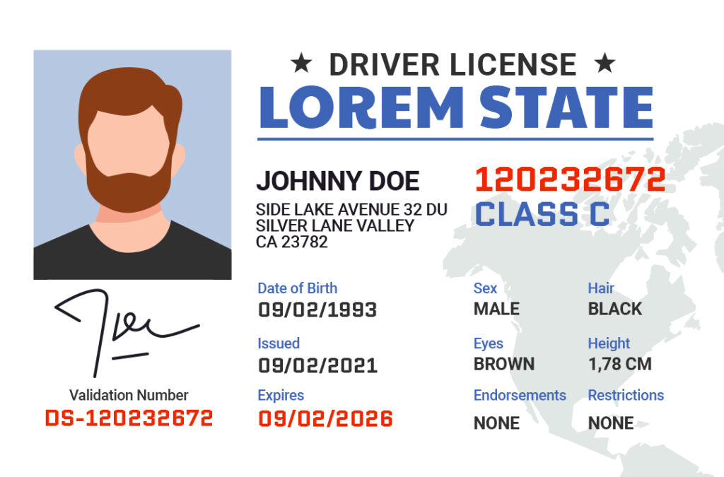 a man's id card with a picture of a man's face